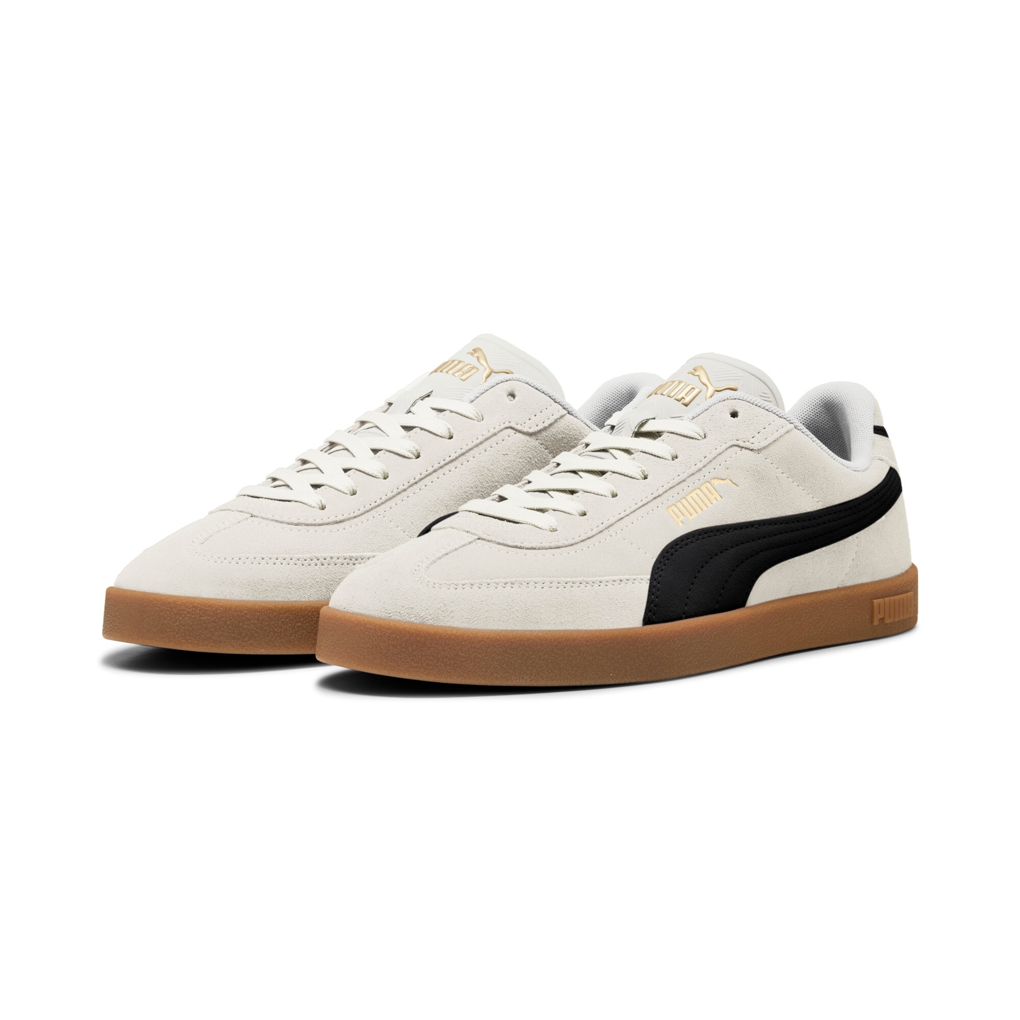 Sneaker PUMA "CLUB II ERA SUEDE", Damen, Gr. 40, schwarz (vapor gray, puma schwarz, gum), Leder, unifarben, Schuhe Sneaker