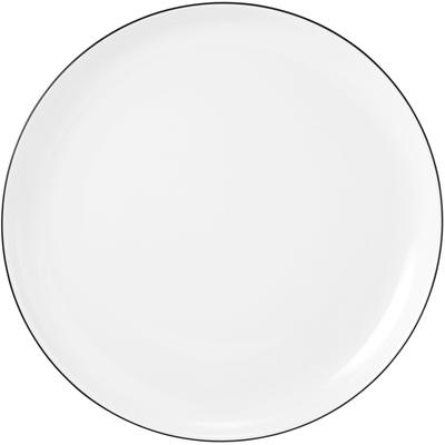 Frühstücksteller SELTMANN WEIDEN "Lido Black Line", schwarz-weiß (weiß, schwarz), B:20,2cm H:2,1cm L:20,2cm T:20,2cm Ø:20,2cm, Porzellan, Speiseteller, Teller rund 20 cm Image