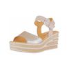 Keilsandalette GABOR "Gabor Sandalen Leder", Damen, Gr. 38, puder, Leder, casual, Schuhe