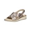Riemchensandale CAPRICE "Caprice Sandalen Leder", Damen, Gr. 38, grau (taupe), Leder, casual, Schuhe