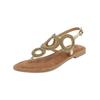 Riemchensandale LAZAMANI "Lazamani Sandalen Leder", Damen, Gr. 40, gold, Leder, casual, Schuhe