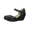 Keilpumps FLY LONDON "Fly London Sandalen Leder", Damen, Gr. 37, schwarz, Leder, casual, Schuhe