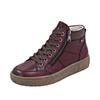 Plateausneaker REMONTE, Damen, Gr. 40, weinrot, braun used, Leder, Lederimitat, unifarben mit Farbeinsatz, casual, Schuhe, Winterstiefelette, Casual Boots mit wasserabweisender TEX-Membran