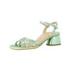 Riemchensandale PAUL GREEN "Paul Green Sandalen Lederimitat", Damen, Gr. 38,5, grün (mint), Lederimitat, casual, Schuhe