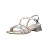Riemchensandale NERO GIARDINI "Nero Giardini Sandalen Leder", Damen, Gr. 36, silber, Leder, casual, Schuhe