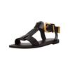 Riemchensandale STEVE MADDEN "STEVE MADDEN Sandalen Leder", Damen, Gr. 37, schwarz, Leder, casual, Schuhe