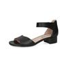 Riemchensandale CAPRICE "Caprice Sandalen Nappaleder", Damen, Gr. 38,5, schwarz, Nappaleder, casual, Schuhe
