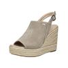 Keilsandalette NERO GIARDINI "Nero Giardini Sandalen Veloursleder", Damen, Gr. 36, braun, Veloursleder, casual, Schuhe