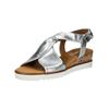 Riemchensandale GABOR COMFORT "Gabor Comfort Sandalen Leder", Damen, Gr. 38,5, silber, Leder, casual, Schuhe