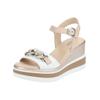 Keilsandalette NERO GIARDINI "Nero Giardini Sandalen Leder", Damen, Gr. 41, weiß kombi, Leder, casual, Schuhe