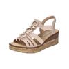 Keilsandalette RIEKER "Rieker Sandalen Lederimitat", Damen, Gr. 39, rosa (altrosa), Lederimitat, casual, Schuhe