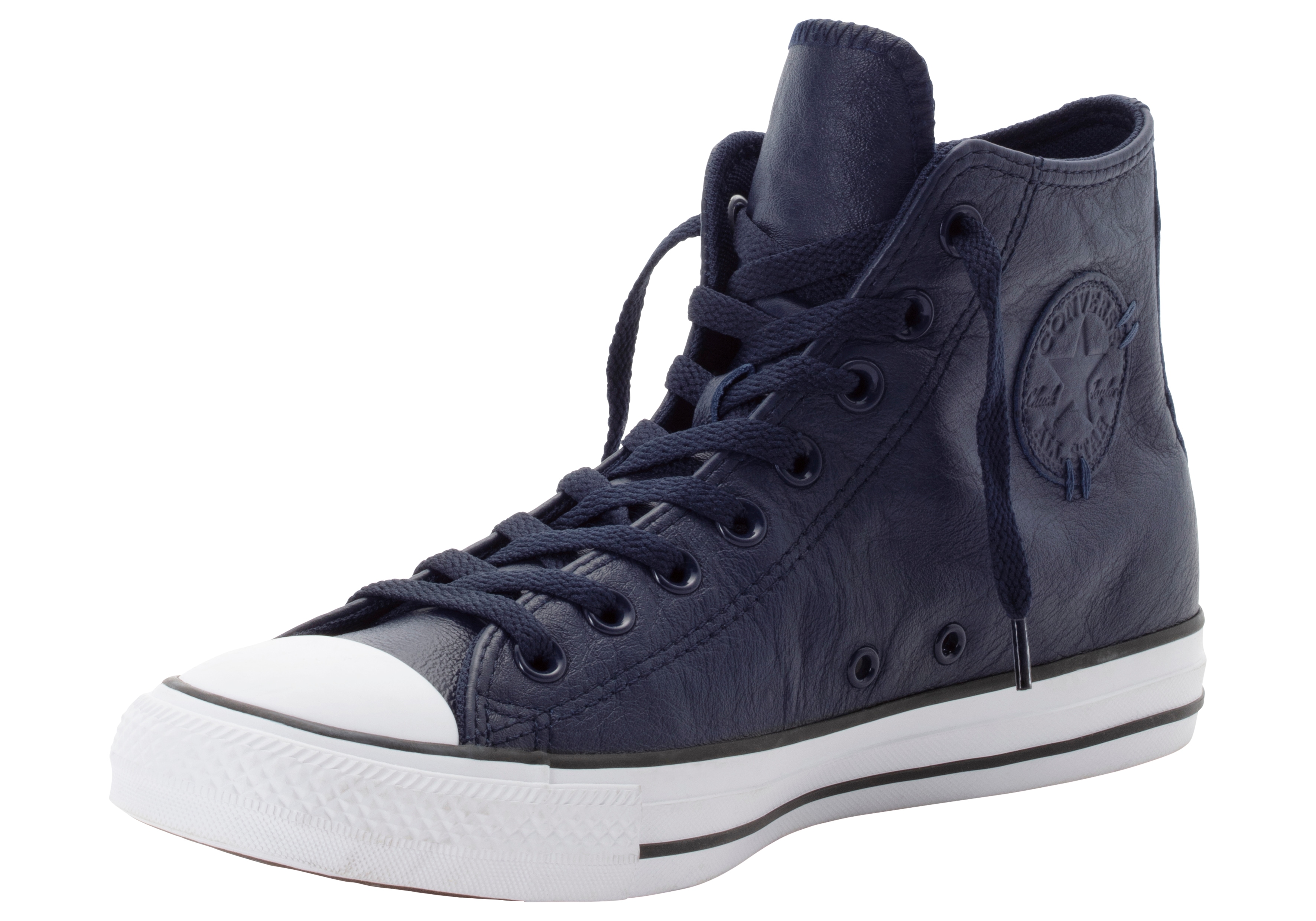 Sneaker CONVERSE "CHUCK TAYLOR ALL STAR LEATHER", Herren, Gr. 40, blau (obsidian, obsidian, slacker blau), Leder, Schuhe Sneaker