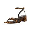 Riemchensandale STEVE MADDEN "STEVE MADDEN Sandalen Leder", Damen, Gr. 38, braun (leopard), Leder, casual, Schuhe