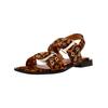 Riemchensandale STEVE MADDEN "STEVE MADDEN Sandalen Leder", Damen, Gr. 37, braun (leopard), Leder, casual, Schuhe