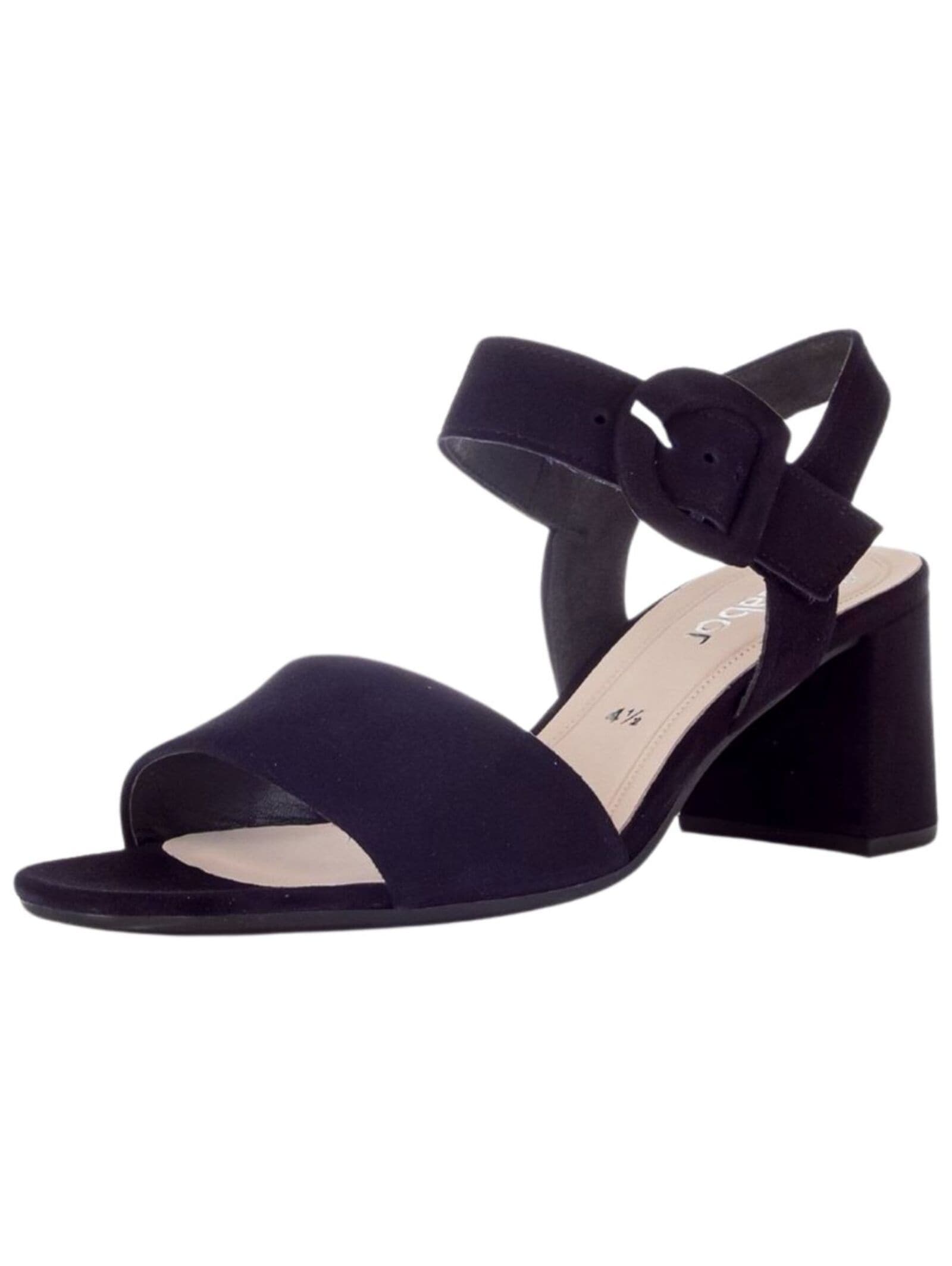 Riemchensandale GABOR "Gabor Sandalen Leder", Damen, Gr. 40,5, blau (atlantik), Leder, Schuhe