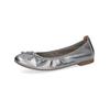 Ballerina CAPRICE "Caprice Ballerinas Leder", Damen, Gr. 40, silber, Leder, casual, Schuhe