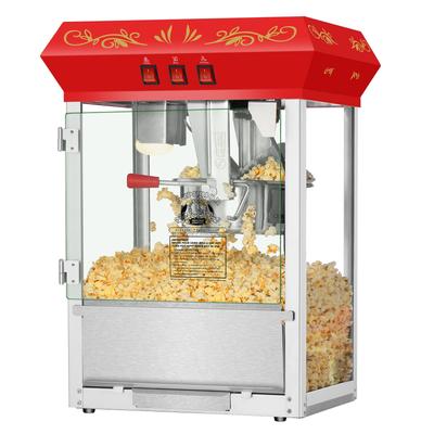 Great Northern Popcorn 8oz Carnival Countertop Popcorn Machine with 5 All-in-One Kernel Packs (Red)