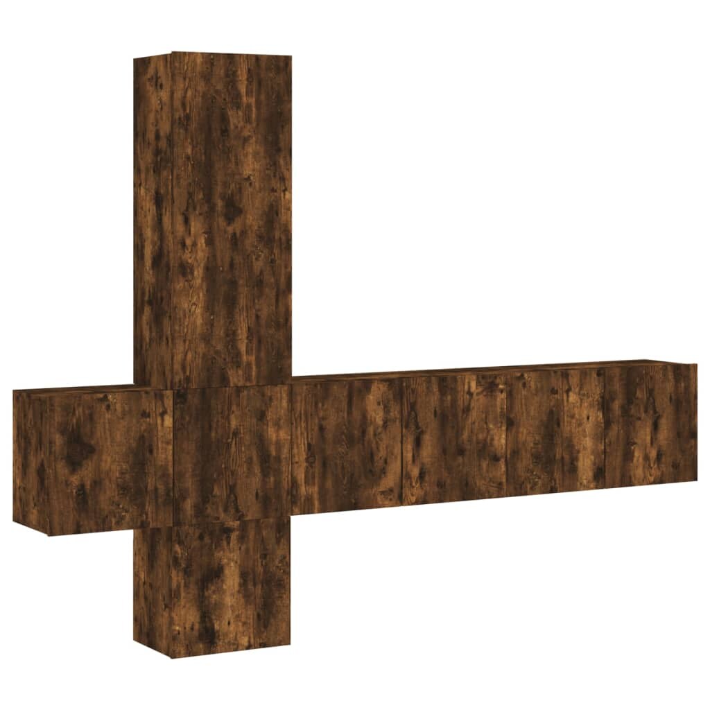 vidaXL 5-tlg. Wohnwand Räuchereiche Holzwerkstoff Image