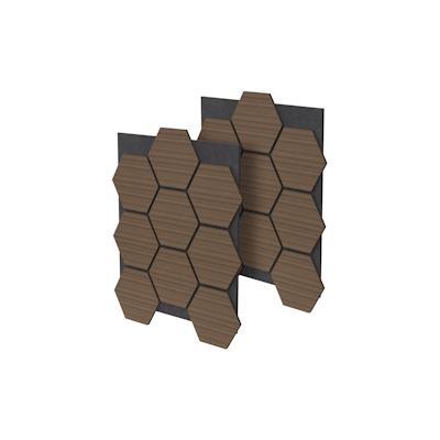 ML-Design Akustikpaneele Wandpaneele 2er Set 66x81cm – 1m² Hexagon Wandverkleidung Braun Image