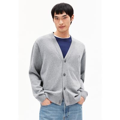 AANATOL - Männer Relaxed Fit Strickjacke - grau (Größe: M) Image