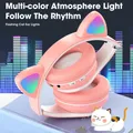 Auricolare Bluetooth wireless 5.0 Cat Ear, auricolare con microfono stereo con cavo vocale ad alta fedeltà, adatto per musica da gioco
