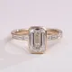 Provence jewelry 14K/18K gold wedding rings 2CT emerald cut lab diamond bezel promise engagement rings for women IGI Certified