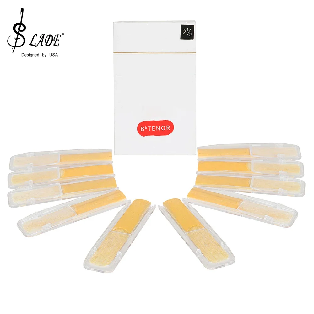 10 stücke Tenor Saxophon Blätter 2,5 Bb Alto Klarinette Tenor Sax Blätter Eb 2,5 Saxophon Blatt Bläser Instrument Teile Tragbare Image