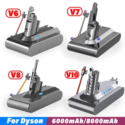 Powtree 6.0Ah/8.0Ah Ersatzakku für Dyson V6 V7 V8 V10 Serie SV12 DC62 SV11 SV10 Handstaubsauger Ersatz Batterie Image
