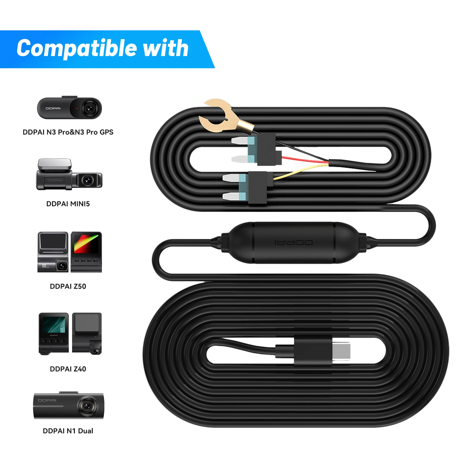 DDPAI Dashcam Hardwire Kit für 24-Stunden-Parkmonitor, kompatibel mit N1/N3 Pro/N5/Z40/Z50 Image