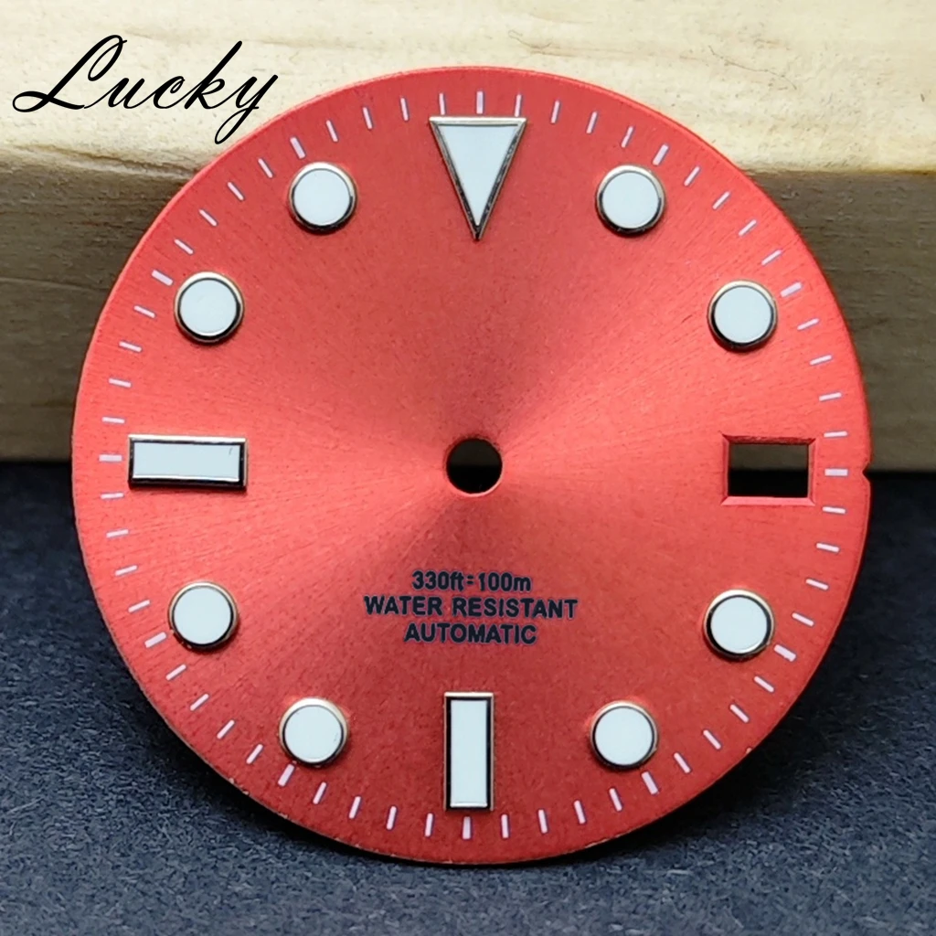 28,5 mm rotes NH35-Zifferblatt SUB-Einzelkalender-Uhrenzifferblatt, passend für NH35 NH36-Uhrwerk, leuchtendes Zifferblatt, Uhrenzubehör Image