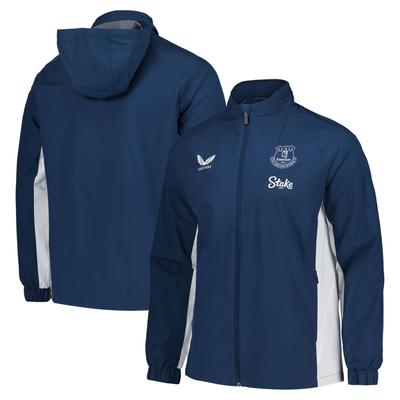 Everton Castore Trainer Trainingsregenjacke - Marineblau Image