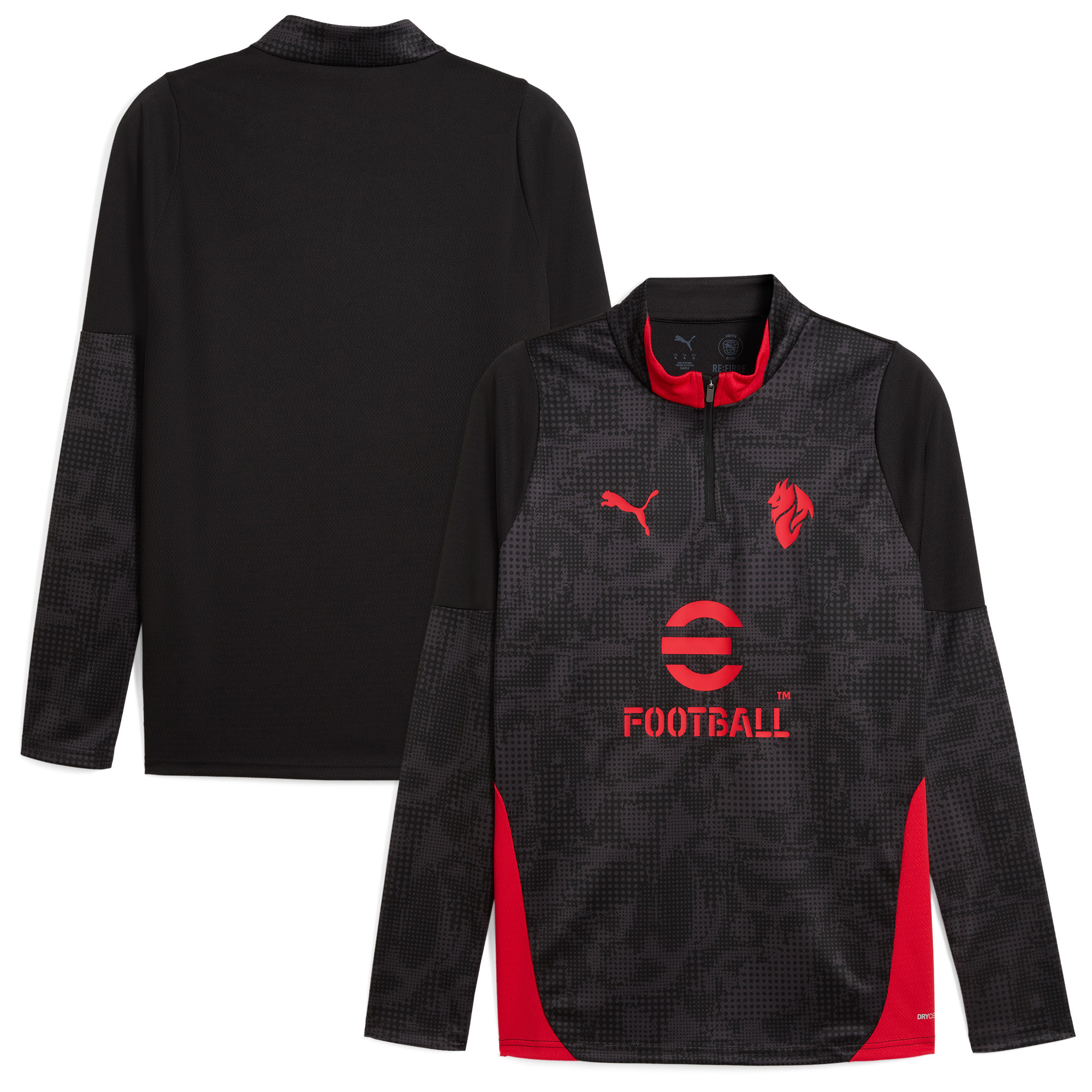 AC Milan Puma Trainingsoberteil mit 1/4-Reißverschluss – Schwarz Image