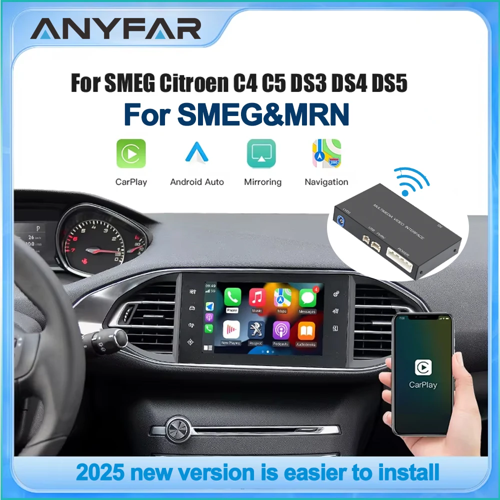 Drahtloses Carplay Android Auto für Peugeot Citroën SMEG MRN 2013–2018 C4 C5 DS4 DS3 DS5 308 508 5008 3008 Zubehör Multimedia Image