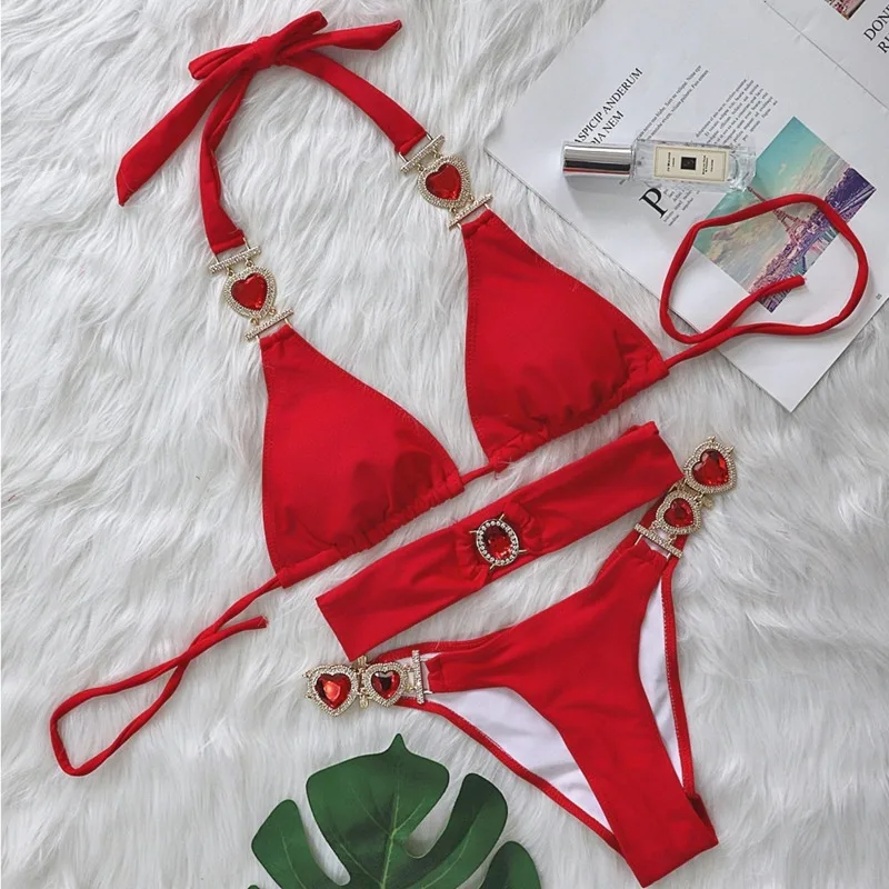 Neue Sexy Bikinis 2026 Badeanzug mit Strasssteinen Damen Bademode Push-Up Bikini Strand Schwimmbekleidung Badeanzüge Pool-Badebekleidung Image