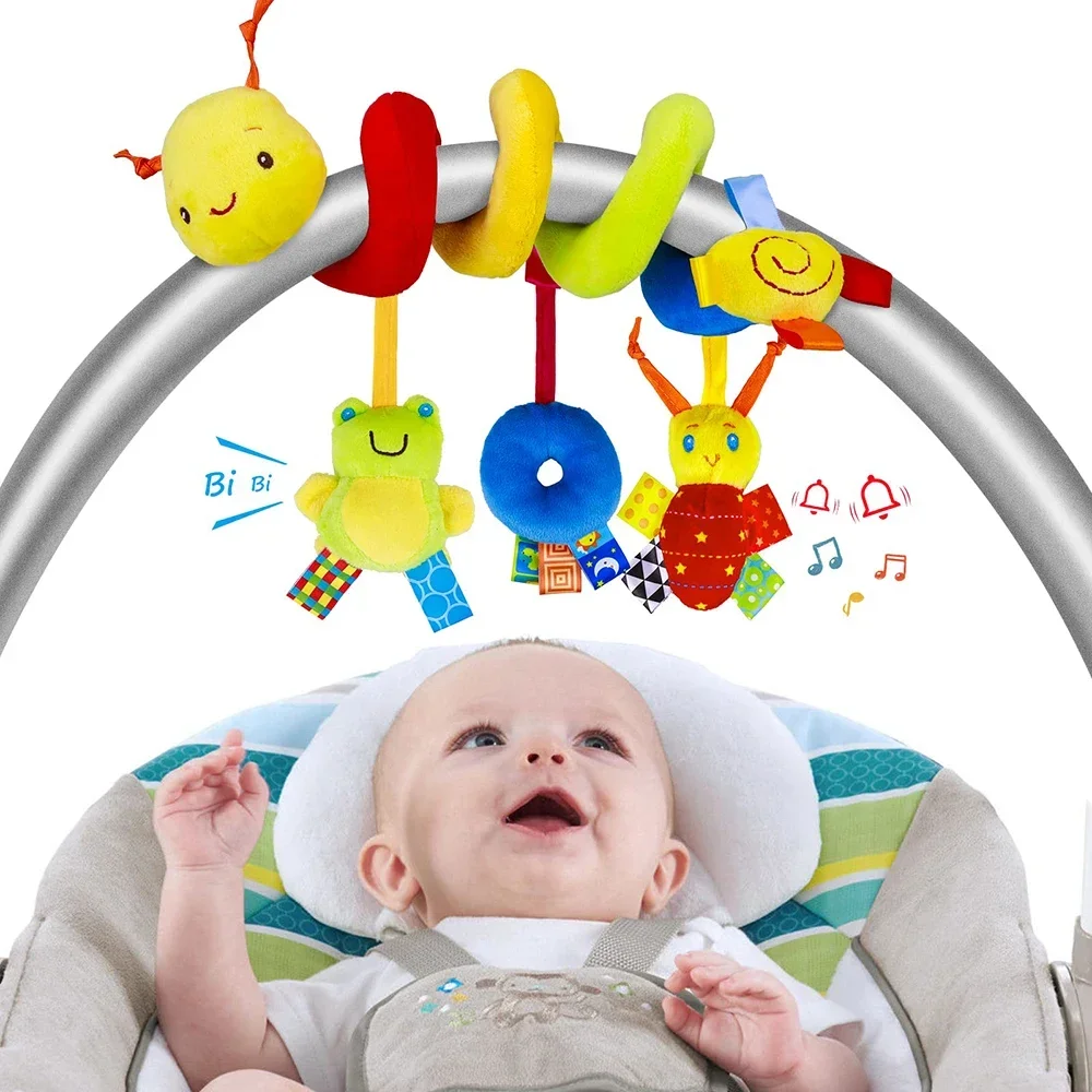 Spirale Kinderwagen Spielzeug Neugeborenen Plüsch Hängen Baby Weiche Rassel Sensorischen Spielzeug Krippe Mobile Stubenwagen für Babys Jungen Mädchen Ideale Geschenke