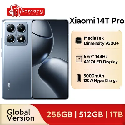 Global Version Xiaomi 14T Pro 5G MediaTek Dimensity 9300+ 256GB 512GB 1TB 50MP Leica Camera 6.67'' 144Hz AMOLED 120W HyperCharge
