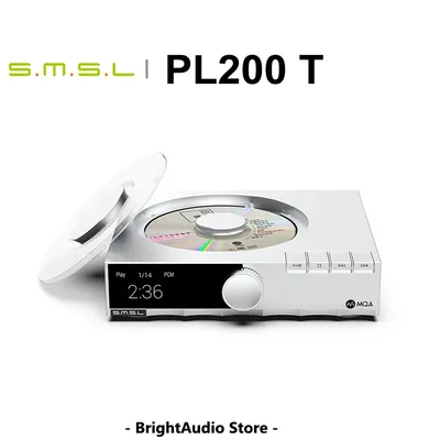 SMSL PL200T CD Player MQA CD Transport Clock Input P.A.S.S. System Optical / Coaxial / AES / I2S Output