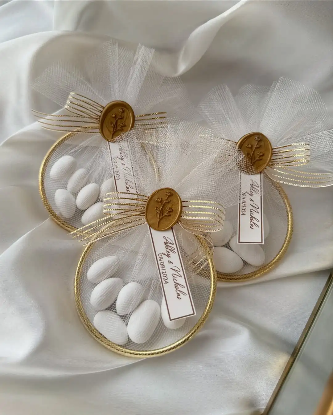 10pcs 80mm/65mm/75mm Handmade personalized wedding gifts, preferences, gold circle decorative accessories for baby show gifts