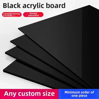 Black Acrylic Board Glossy Pure Black Plexiglass Plastic Sheet Organic Glass for Custom DIY Craft Project Sign Table