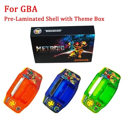 Customized Pre-Laminated IPS Houing Shell With Theme Box For GBA Backlit IPS V3 V4 Laminated LCD Screen Kits For GameBoy Advance