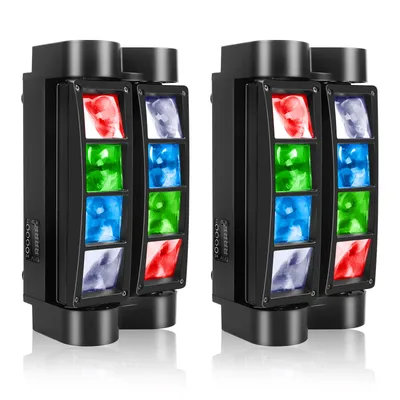 Datewink 80W Mini Spider Moving Head Lights RGBW LEDs Beam Stage Lighting Effect DMX512 For DJ Disco Party Show Wedding Karaoke