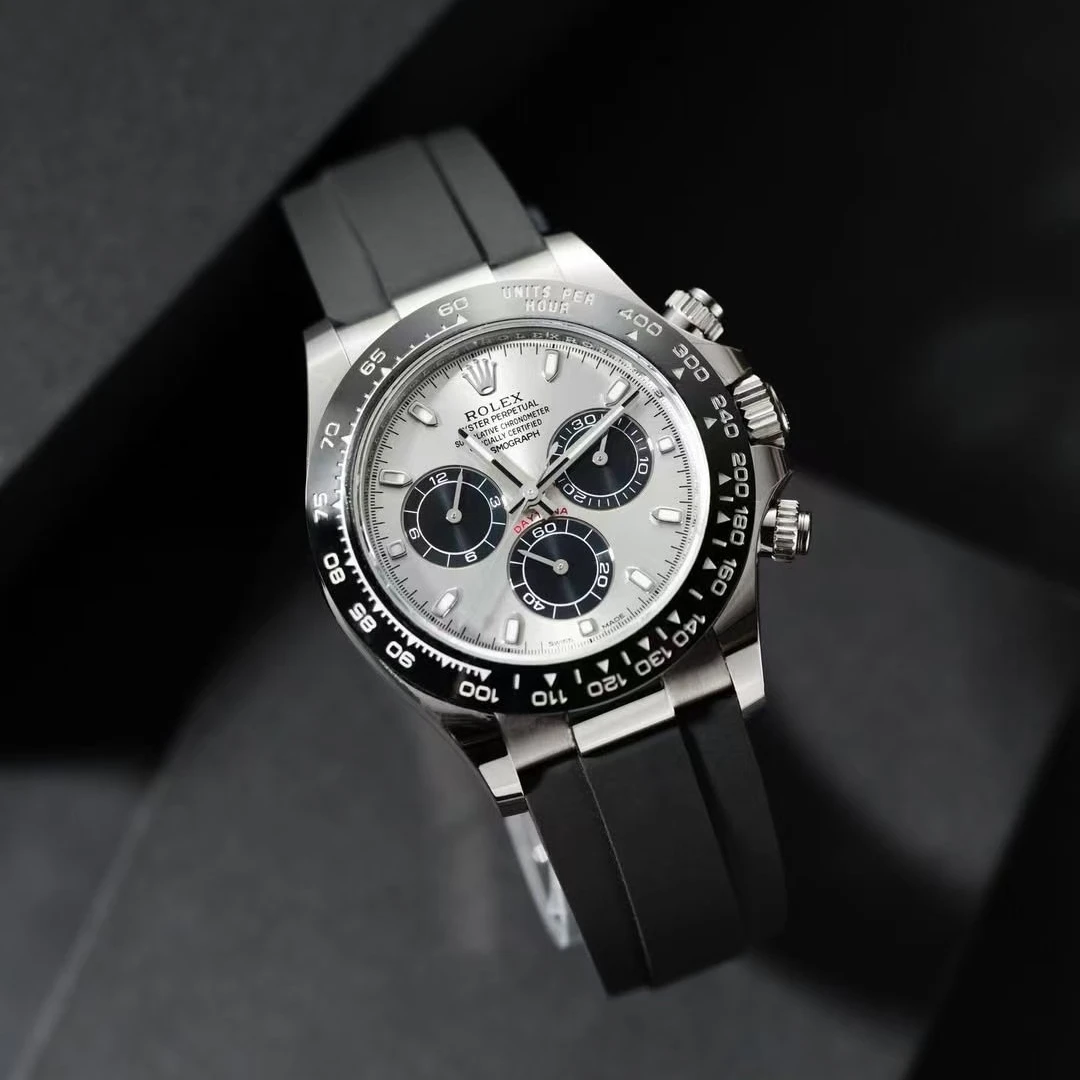 For Rolex Daytona Original Watch Strap FKM Rubber Watch Band with Quick Release Folding Buckle 20mm 22mm Cut To Size Watch Strap