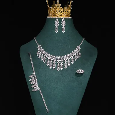Eiralee 2025 new model cubic zirconia luxury jewelry, including necklaces, earrings, bracelets, open ring sets, and wedding jewe