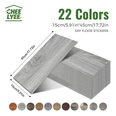 32 Pieces of 15X45Cm Sxp Wood Grain Strips, Self-Adhesive Floor Stickers, Freely Diy, Peelable and Sticky, Self-Adhesive Wall Stickers on the Back, Self-Adhesive Wall Stickers, Floor Stickers for