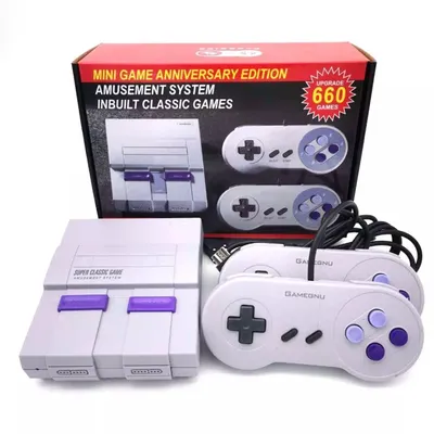 Mini Games Anniversary Edition Entertainment System with Classic Games, Built-in HD/AV 660 Unique Games, Console + Controller