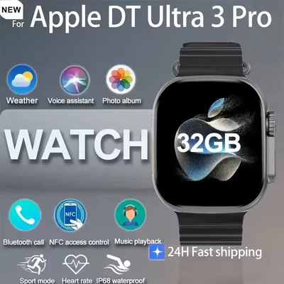 2025 New DT Ultra 3 Pro Google GPS 32G Memory Smart Watch Music Video NFC Bluetooth Call Waterproof Smart Watch For Android iOS