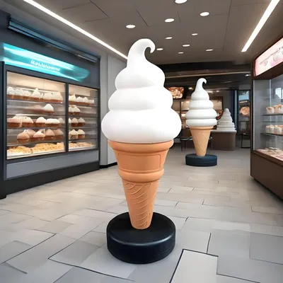 60CM/95CM/120CM Outdoor Plastic Ice Cream Models With lights A Customer Attraction Tool for Ice Cream Shops/Dessert Shops