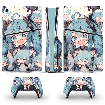 New Anime Cute Girl PS5 Slim Disc Skin Sticker Decal Cover for Console Controller PS5 Slim Disk Skin Sticker Vinyl
