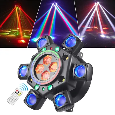 6 Arms Laser Stage Party Light 150 W RGBW LED Moving Head Lights DMX 512 Voice Control For Bar Disco Dance Hall Club