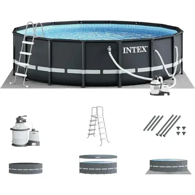 TGBFINTEX 26325EH Ultra XTR Deluxe above Ground Swimming Pool Set:16ft x 48in–inclu 1500 GPH Cartridge Sand Filter Pump–Rust,Ali